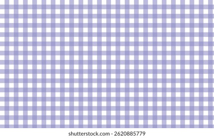 A seamless light purple gingham checkered pattern with a clean, classic grid design. Ideal for textiles, backgrounds, digital projects, and elegant graphic elements.