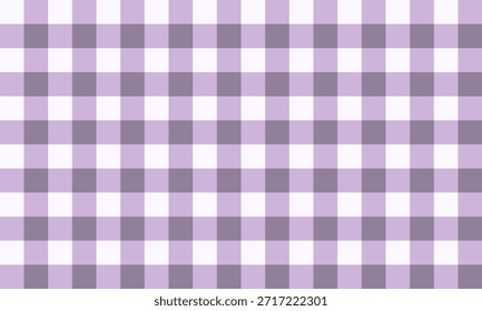 Seamless light purple and white checkered pattern background, ideal for fabric design, tablecloths, wallpaper, or digital projects