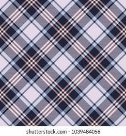Seamless light tartan plaid pattern. Checkered fabric texture background. Vector flat illustration. 
