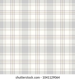 Seamless light tartan plaid pattern. Checkered fabric texture background. Vector flat illustration.