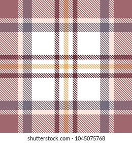 Seamless light tartan plaid pattern. Checkered fabric texture background. Vector flat illustration.