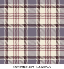Seamless light tartan plaid pattern. Checkered fabric texture background. Vector flat illustration.