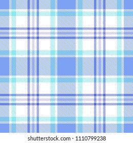 Seamless light tartan plaid pattern. Checkered fabric texture background. Vector flat illustration. Towel, bed sheet, tablecloth.