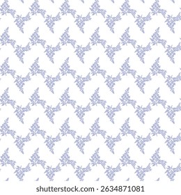 Seamless Lilac Floral Pattern with Vintage Style Botanical Motifs