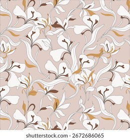 Fondo de patrón floral de lirios sin costura
