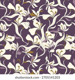 Fondo de patrón floral lirios sin fisuras.