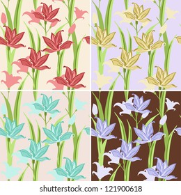 Seamless Lily Flower