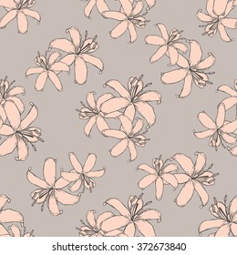 Seamless lily pattern