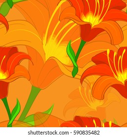 Seamless lily pattern. Vector illustration