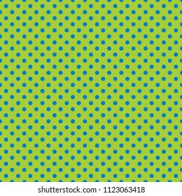 Seamless lime green and blue dot pattern background. Ideal for packaging designs.