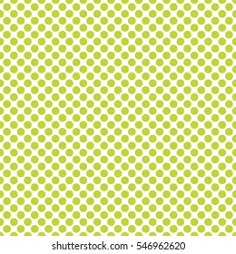 Seamless lime green polka dots pattern texture background