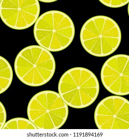 Seamless lime or lemon vector pattern. Minimalistic food background. Vitamins repeatable texture.
