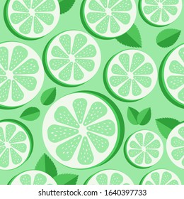 Seamless lime pattern. pattern of slice of lemon isolated icon vector illustration desing