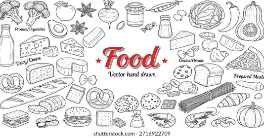 Seamless line art border design showcasing a diverse collection of garden-fresh vegetables, ideal for health-conscious food themes, organic promotions, and culinary designs