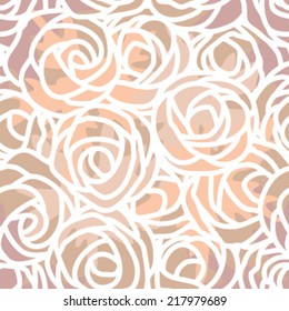 Seamless Line Art Flower Background Pattern