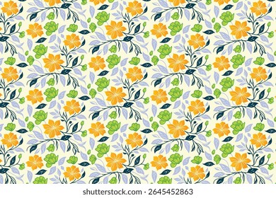 seamless line art flower design with minimalist roses and decorative foliage great for pillow covers and contemporary textiles


