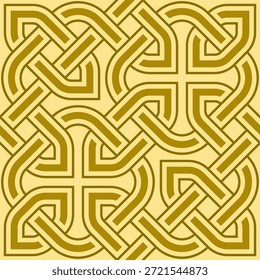Seamless Line Art Pattern of Intertwined Celtic knots, Anglo-Saxon rope knots, and Norse knotwork.