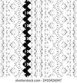 Impresión de líneas sin inconvenientes. Batik simple de tinta étnica. Patrón de tinta azteca Doodle. Vector de escrúpulos de tinta tribal. Textura de Doodle Oscura en Color Negro. Patrón de esgrima de color negro. Diseño nativo de arte sin inconvenientes