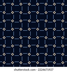 Seamless line background stylish all over stripe pattern abstract minimalist fabric print classy colorful ornament grid graphic style. Casual repeating textile design, white, gold, marine blue color