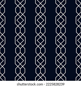 Seamless line background stylish all over stripe pattern abstract minimalist fabric print classy colorful ornament grid graphic style. Casual repeat textile design, contrast white, marine blue color
