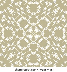 Seamless line background for textile or paper print. Contemporary graphic design, ethnic arabic, indian, turkish monochrome ornament.