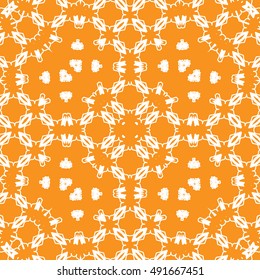  Seamless line background for textile or paper print. Contemporary graphic design, ethnic arabic, indian, turkish monochrome ornament.