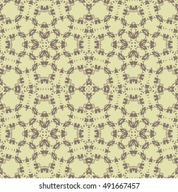 Seamless line background for textile or paper print. Contemporary graphic design, ethnic arabic, indian, turkish monochrome ornament.