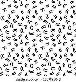 Nahtlose Linie doodle Memphis Muster Fashion 80-90s. Schwarz-Weiß-Textur Vektorgrafik-Linie-Kunst. Geometrisches Vintage-Druckgrafik-Element