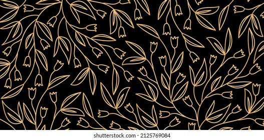 seamless line floral and flower pattern texture, applicable for website banner, poster sign, fabric printing canvas or linen, letterpress and engraving media element, package product retro backgrounds