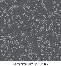 seamless line floral pattern