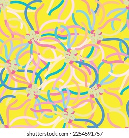 Seamless line flower of ornamental design. Suit for wallpaper, colourful background, fabric print.