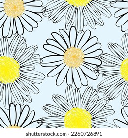 Seamless line flower of ornamental design. Suit for wallpaper, colourful background, fabric print.