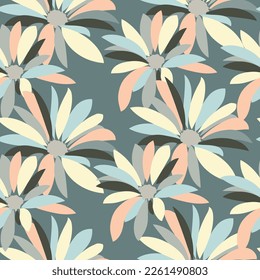 Seamless line flower of ornamental design. Suit for wallpaper, colourful background, fabric print.