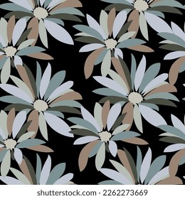 Seamless line flower of ornamental design. Suit for wallpaper, colourful background, fabric print.