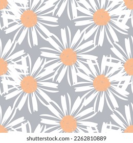 Seamless line flower of ornamental design. Suit for wallpaper, colourful background, fabric print.