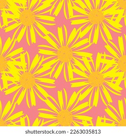 Seamless line flower of ornamental design. Suit for wallpaper, colourful background, fabric print.