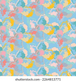 Seamless line flower of ornamental design. Suit for wallpaper, colourful background, fabric print.