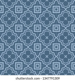Seamless Line Geometric Pattern. Abstract Geometry Flower. Vector Illustration. Interior Decoration, Wallpaper, Presentation, Fashion Design . Pastel Blue Color.