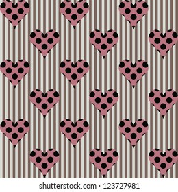 Seamless line heart pattern background