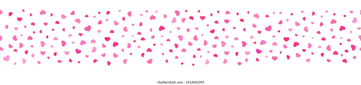 Seamless line of hearts for packaging, edging, framing and cornering