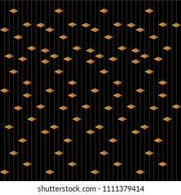 Seamless line and parallelogram pattern vector. Design stripe ornamental gold on black background. Design print for textile, fabric, wallpaper, background. Set 5