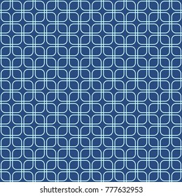 Seamless line pattern, abstract geometric background in navy blue and turquoise colors. Vector illustration.