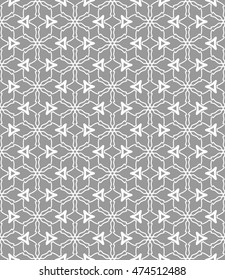 Seamless line pattern in arabian style. Contemporary graphic design. Endless hexagon texture for wallpaper, pattern fills, web page background. Monochrome geometric ornament. Tribal ethnic pattern