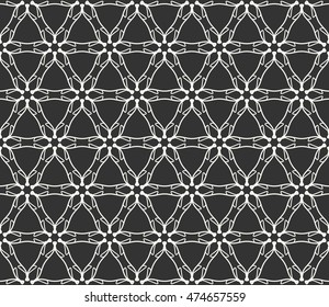 Seamless line pattern in arabian style. Contemporary graphic design. Endless hexagon texture for wallpaper, pattern fills, web page background. Monochrome geometric ornament. Tribal ethnic pattern