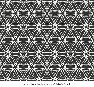Seamless line pattern in arabian style. Contemporary graphic design. Endless hexagon texture for wallpaper, pattern fills, web page background. Monochrome geometric ornament. Tribal ethnic pattern