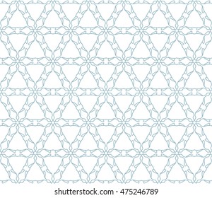 Seamless line pattern in arabian style. Contemporary graphic design. Endless hexagon texture for wallpaper, pattern fills, web page background. Monochrome geometric ornament. Tribal ethnic pattern