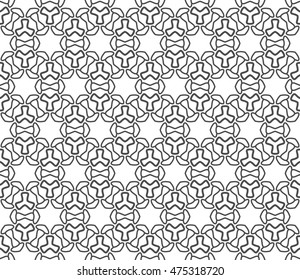 Seamless line pattern in arabian style. Contemporary graphic design. Endless hexagon texture for wallpaper, pattern fills, web page background. Monochrome geometric ornament. Tribal ethnic pattern