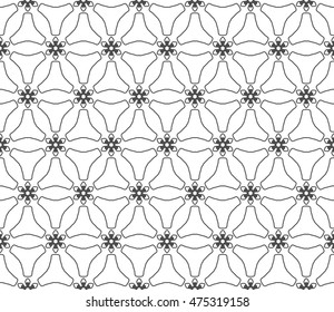 Seamless line pattern in arabian style. Contemporary graphic design. Endless hexagon texture for wallpaper, pattern fills, web page background. Monochrome geometric ornament. Tribal ethnic pattern