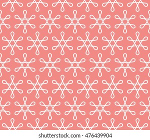 Seamless line pattern in arabian style. Contemporary graphic design. Endless hexagon texture for wallpaper pattern fills, web page background. Monochrome pink geometric ornament. Tribal ethnic pattern