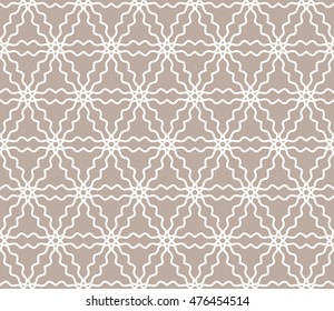 Seamless line pattern in arabian style. Contemporary graphic design. Endless hexagon texture for wallpaper, pattern fills, web page background. Monochrome geometric ornament. Tribal ethnic pattern